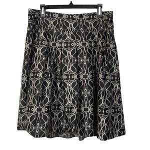 Mossimo Black & White Floral Fully Lined Super Soft Satin Skirt Size 10 Women